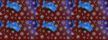 Renkli Bahar Teması eskiz kalıbı. Raster illüstrasyonundaki çiçek desenli çizim. Düz Çiçek Elementleri Tasarımı. Kırmızı ve kahverengi renkte çiçekler.