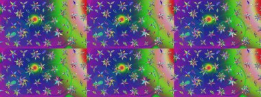 Süslü kumaş deseni. Raster deseni. Çiçekli çiçek deseni, suluboya..