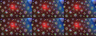 Küçük çiçekte güzel bir çiçek deseni var. Çiçekli çiçek deseni, suluboya. Raster deseni.