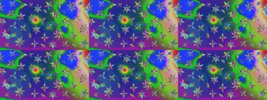 Motley illüstrasyonu. Küçük renkli çiçekler. Moda baskıları için zarif bir şablon. Çiçekli bahar çiçekleri. Küçük çiçekte şirin desenler.