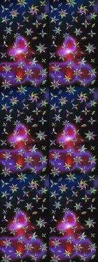 Suluboya tarzında gri ve mavi renkte çiçekler. Raster illüstrasyonunda çiçek deseni çizimi.