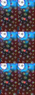 Raster illüstrasyonu. El çizimi. Çiçekler, dallar, bitkiler ve çiçekler. Güzel kumaş deseni.