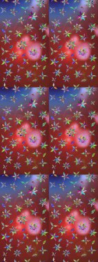 Raster illüstrasyonundaki çiçek desenli çizim. Kahverengi ve kırmızı renkte çiçekler. Renkli Bahar Teması eskiz kalıbı. Düz Çiçek Elementleri Tasarımı.