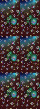 Çiçekli karalama şeklinde Raster çiçek deseni. Nazik, narin çiçek arkaplanı. Kahverengi ve mavi renkte çiçekler.