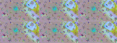 Çizim çiçek deseni duvar kâğıdı olarak kullanılabilir. Tarafsız ve gri renklerde çiçekler. Raster illüstrasyonu.