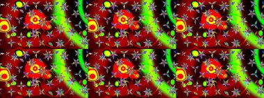 Küçük çaplı çiçeklerdeki basit şirin desenler. Tekstil veya kitap kapakları, imalat, duvar kağıtları, baskı, hediye paketi ve yapıştırma kitabı için çiçek eskizi geçmişi. Raster illüstrasyonu.