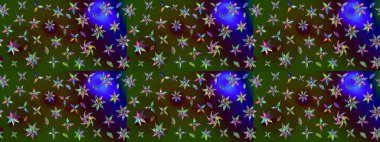 Yeşil ve kahverengi renklerde karalamalı çiçek desenleri. Raster illüstrasyonu.