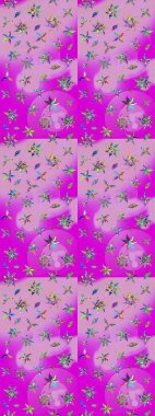 Tarafsız ve morumsu renklerde nötr ve mor papatya deseni. Raster illüstrasyonu. Nötr ve morumsu renklerde.