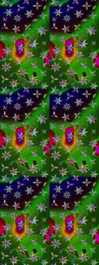 Zentangle soyut çiçekleri. Karalama çiçeği. Raster illüstrasyonu. Güzel kumaş deseni. Renkli Bahar Teması eskiz kalıbı. Düz Çiçek Elementleri Tasarımı.