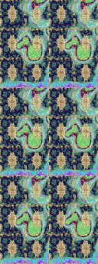 Mavi renklerdeki altın elementler. Barok tarzında eskiz oryantal süsü. Geleneksel klasik Raster altın çizim kalıbı.