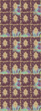 Kahverengi renklerde altın element. Lüks, kraliyet ve Viktorya dönemi konsepti. Kahverengi yerine altın rengi barok çiçekli eskiz deseni. Süslü raster dekorasyonu.