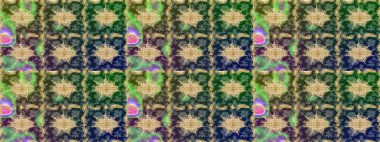 Duvar kâğıdı için altın süslü bir illüstrasyon. Çiçek süslemeli Raster eskiz deseni. Süslü dantel iz sürücü. Doğu tarzında klasik tasarım öğesi. Yeşil renkler üzerine geleneksel Arapça dekor.