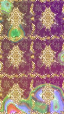 Sembol bayramı, yeni yıl kutlamaları, altın desenler. Kış kar dokusu duvar kağıdı. Mor renkli altın kar taneleri. Noel Altın Kar Tanesi çizim kalıbı.