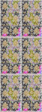 Süslü raster dekorasyonu. Barok tarzında duvar kağıdı tasarımı için kusursuz damaske deseni arkaplanı. Altın elementlerle gri renklerde altın desen.