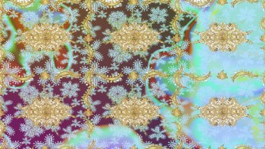 Tarafsız renklerde ve altın elementlerle geleneksel klasik altın raster deseni. Barok tarzında eskiz doğulu süsü..