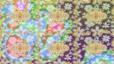 Klasik Raster Golden eskiz kalıbı. Çiçek süsü kumaş deseni, cam, çiçek desenli altın elementli, nötr renklerde metal..