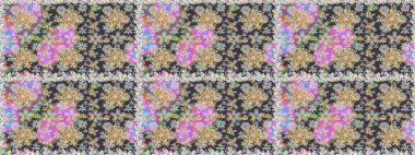 Gri renklerde, altın elementlerle kusursuz desen. Kusursuz klasik raster altın desenli. Geleneksel oryantasyon süsü. Raster illüstrasyonu. Klasik vintage arkaplan.