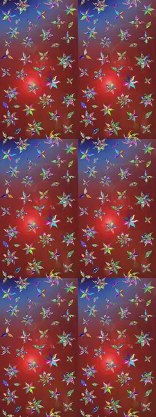 Parlak renkli çiçekleri ve kahverengi ve kırmızı renkte yaprakları olan harika bir çiçek deseni. Moda baskıları için zarif bir şablon. Modern çiçek arkaplanı. Halk stili.