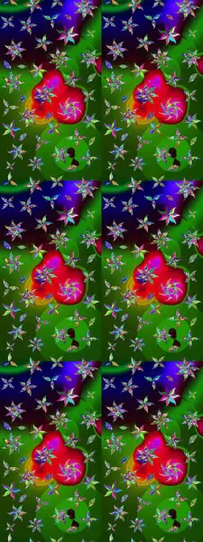 Küçük çiçekteki sevimli çiçek deseni. Güzel karalamalı çiçek desenli çizim. Güzel kumaş deseni. Raster illüstrasyonu.