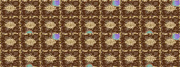 Çiçek kiremitleri. İslam tasarımı. Eskiz desenli oryantal süs. Raster altın tekstil baskısı. Altın elementlerle kahverengi renklerde altın desen.
