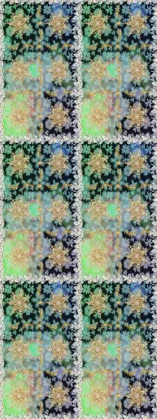 Damask altın soyut çiçek gri renklerde pürüzsüz desen. Süslü dekorasyon. Raster illüstrasyonu.