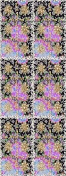 Gri renklerde altın. Doğum günü kartı, davetiye ya da afiş için iyidir. Dekoratif simetri arabesk. Kusursuz ortaçağ çiçek deseni. Raster illüstrasyonu.