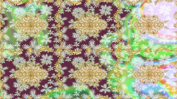 Kıvrımlı çizimler. Doğulu stil, altın elementlerle altın rengi nötr renkte arabesk yapar. Raster altın desen.