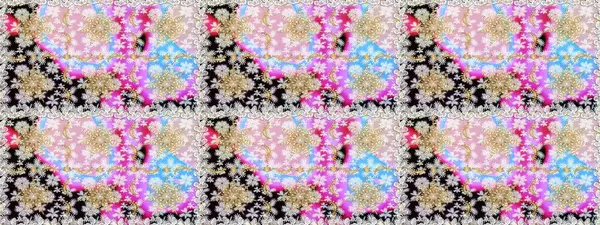 Kusursuz ortaçağ çiçek deseni. Dekoratif simetri arabesk. Doğum günü kartı, davetiye ya da afiş için iyidir. Tarafsız renklerde altın. Raster illüstrasyonu.