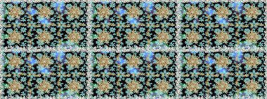 Çiçek desenli altın metal. Raster altın çiçek süsü brokar kumaş ve cam desenli. Tarafsız renkler ve altın elementler. Kusursuz altın desen.