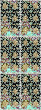 Raster soyut çiçek çelengi altın karalama fantezi yaprakları ve tarafsız renklerde çiçek. El yapımı dekoratif çerçeve, albüm kapağı, tebrik kartı, klasik Art deco tarzı.