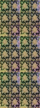 Damask altın soyut çiçek gri renklerde pürüzsüz desen. Raster illüstrasyonu. Süsleme.