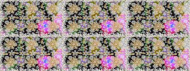 Kusursuz altın desen. Gri renklerde, altın elementlerle kusursuz desen. Raster doğulu süsü.