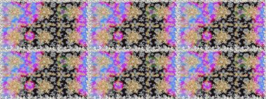 Süslü raster dekorasyonu. Gri renklerdeki altın element. Klasik barok çiçek desenli, gri yerine altın desenli. Lüks, kraliyet ve Viktorya dönemi konsepti.