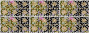 Damask pürüzsüz süsü. Klasik oryantal desen gri renklerden üstündür. Geleneksel raster ve altın desen.