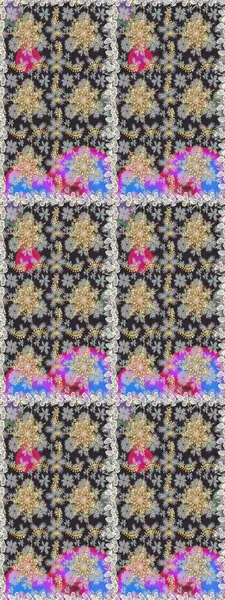 Gri renklerde ve altın elementlerle. Kusursuz altın desenli bukleler. Raster illüstrasyonu. Doğu tarzı arabesk. Parlak dantel, stilize çiçekler, şal desenli. Zarif altın deseni aç.