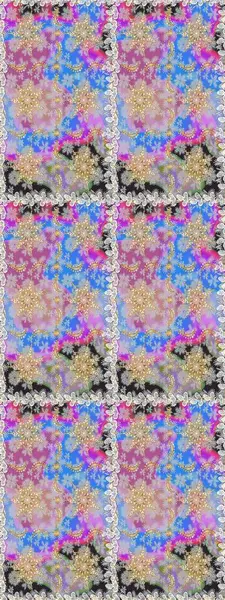 Damask arkaplanı. Tarafsız renklerde altın element. Altın çiçekli, pürüzsüz desen. Barok tarzında altın çiçekli süs..