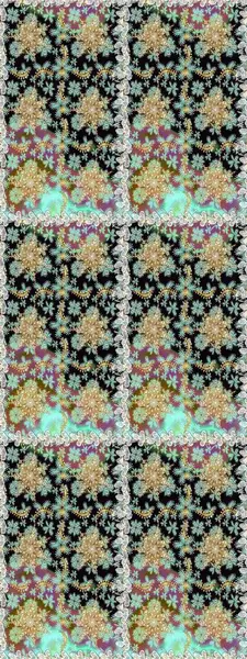 Raster soyut çiçek çelengi altın karalama fantezi yaprakları ve tarafsız renklerde çiçek. El yapımı dekoratif çerçeve, albüm kapağı, tebrik kartı, klasik Art deco tarzı.