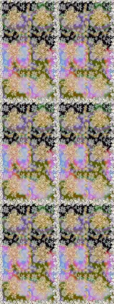 Damask pürüzsüz yineleme kalıbı. Tarafsız renklerde altın element. Antika altın tekrarlanabilir duvar kağıdı. Barok tarzında altın çiçekli süs..