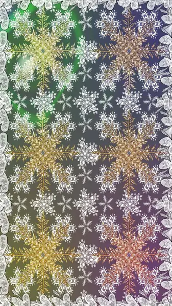 Raster illüstrasyonu. Gri renkli Royal retro. Kart, duvar kağıdı, ambalaj ve tekstil için klasik tasarım. Klasik çiçek dokusu. Altın şablon. Kusursuz desenli altın elementler.