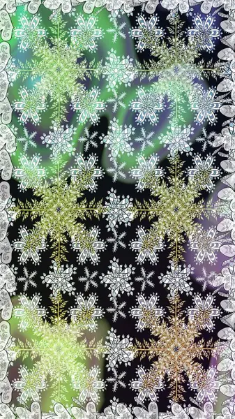 Geleneksel oryantasyon süsü. Kusursuz klasik raster altın desenli. Gri renklerde, altın elementlerle kusursuz desen. Raster illüstrasyonu. Klasik vintage arkaplan.