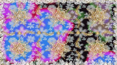 Raster altın pürüzsüz desen. Kusursuz altın desenli bukleler. Doğu tarzı arabesk tarzında altın elementler. Gri renklerde kusursuz desen.