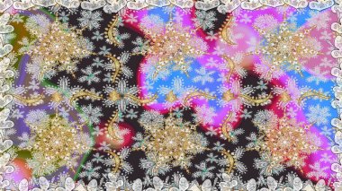 Klasik klasik klasik arka plan. Kusursuz klasik raster grisi ve altın desenli. Geleneksel oryantasyon süsü.