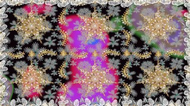 Doğu tarzında klasik tasarım öğesi. Süslü dantel iz sürücü. Çiçekli süslemeli, pürüzsüz bir desen. Duvar kâğıdı için altın süslü bir illüstrasyon. Gri renkler üzerine geleneksel Arapça dekor.