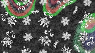 Renkli çizim kalıbı. Raster illüstrasyonu. Çiçek arkaplan. Gri ve yeşil renkli şirin tekstil tarzında. Çiçek duvar kağıdı.