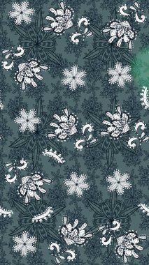 Kıvırcık, parlak örgü. Eski moda arka plan. Desen, çizim, çiçek sınırı. Çiçek çelengi. Güzel, parlak, pürüzsüz kumaş, tuval. Raster illüstrasyonu.