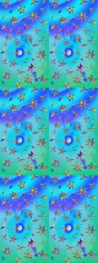 Çiçekli bahar çiçekleri. Motley illüstrasyonu. Küçük renkli çiçekler. Küçük çiçekte güzel bir desen. Robot resim. Moda baskıları için zarif bir şablon.