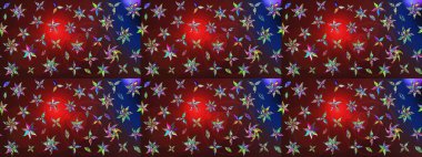 Parlak çiçekli halı deseni kahverengi ve kırmızı renklerde..