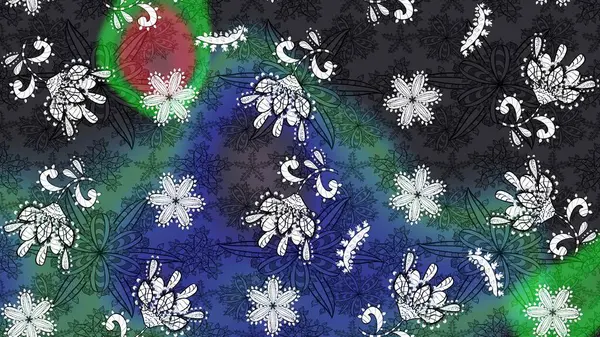 Modern gelişim, gri ve mavi raster arka plan duvar kağıdı çizimi, klasik çizgili desenli desenli çiçekler, çiçekli süsler. Çiçekli el çizimi çizimi deseni.