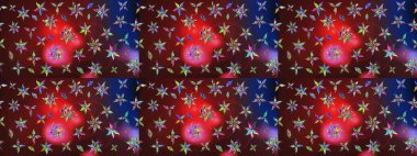 Raster Hip kumaş deseni. Eskiz Vintage Çiçek Deseni.