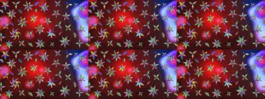 Kahverengi ve kırmızı renklerde. Raster illüstrasyonundaki çiçek desenli çizim. Raster illüstrasyonu. Güzel kumaş deseni.